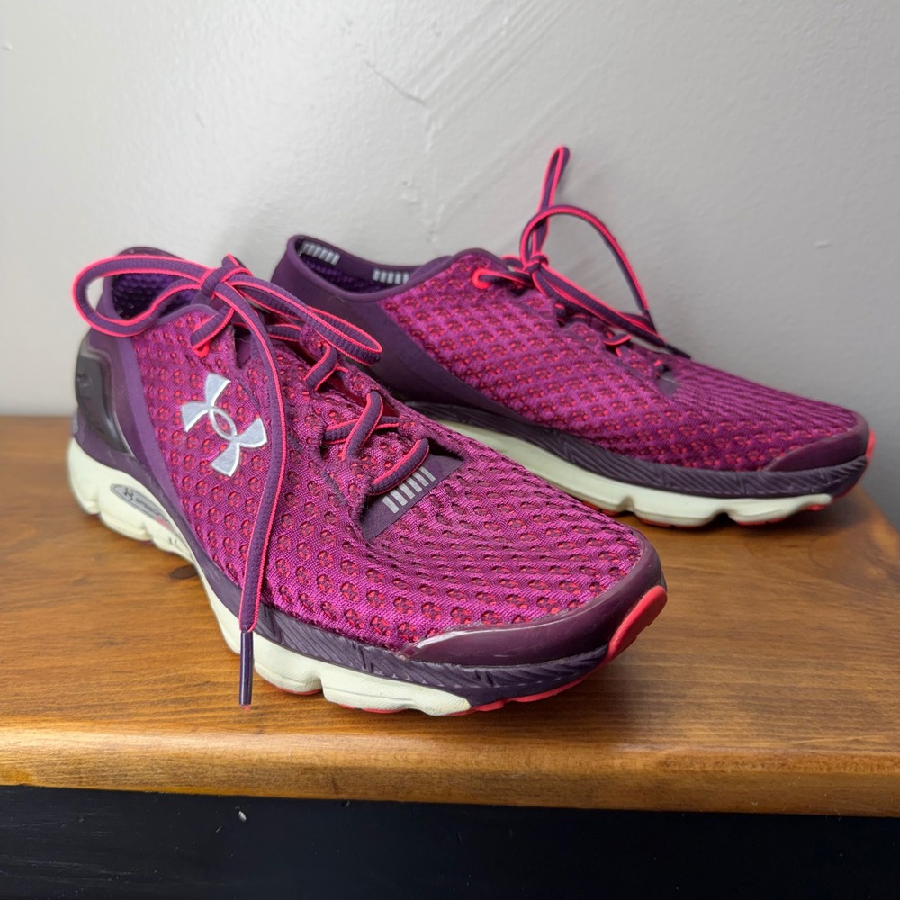 Under Armour Speedform Gemini Purple Pink Running Shoes 1255827-507 Womens 9.5